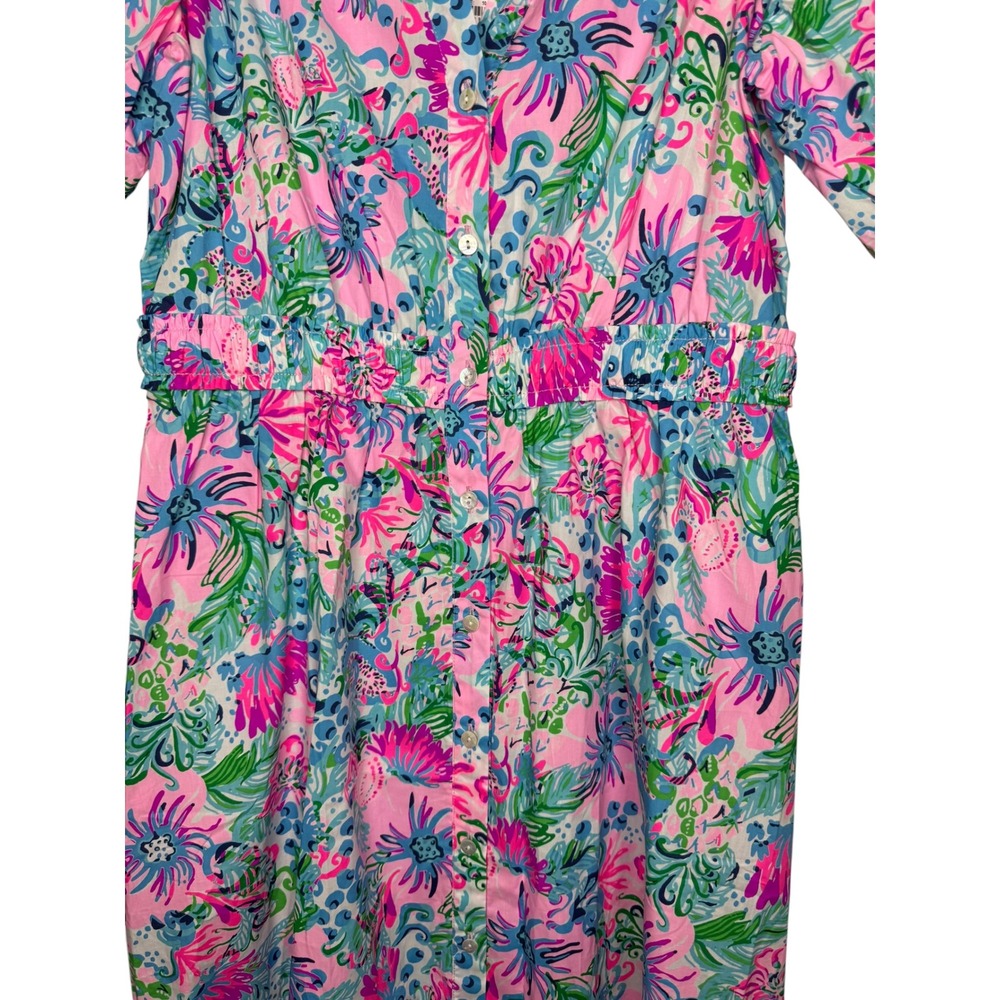 Lilly Pulitzer Tassie Elbow Sleeve Midi Dress Mandevilla Baby Paradise Petals 10 - Picture 4 of 12